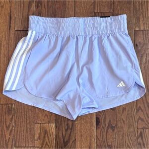 adidas Women’s Pacer Woven High-Waisted shorts 3” Violet tone/ White, Large